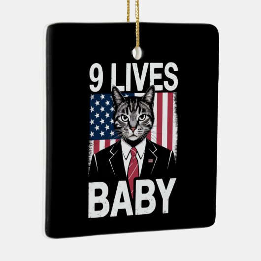 Kat Trump 9 leeft Baby Grappige Trump Kat Keramisch Ornament (Rechts)