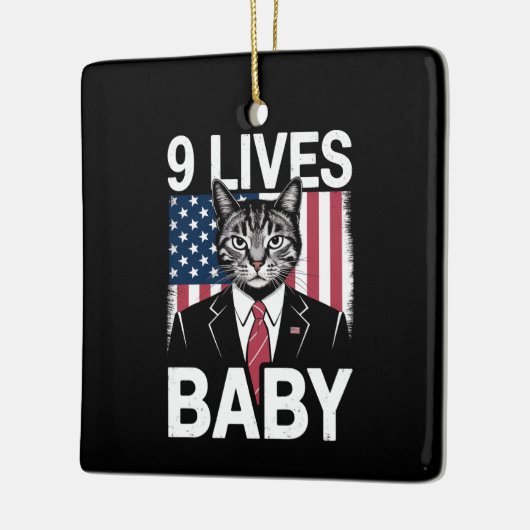 Kat Trump 9 leeft Baby Grappige Trump Kat Keramisch Ornament (Links)