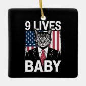 Kat Trump 9 leeft Baby Grappige Trump Kat Keramisch Ornament (Voorkant)
