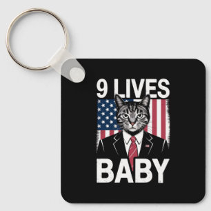 Kat Trump 9 leeft Baby Grappige Trump Kat Sleutelhanger