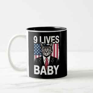 Kat Trump 9 Levens Baby Grappige Trump Kat Tweekleurige Koffiemok