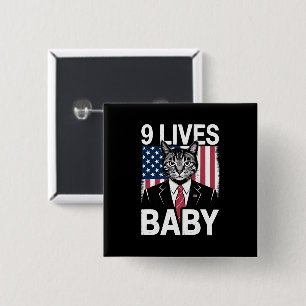 Kat Trump 9 Levens Baby Grappige Trump Kat Vierkante Button 5,1 Cm