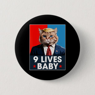 Kat Trump 9 Levens Door Grappige Stem Op Trump Kat Ronde Button 5,7 Cm