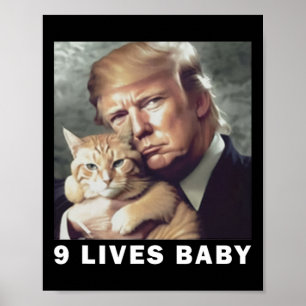 Kat Trump 9 Levens Door Trump 2024 Winst Overwinni Poster