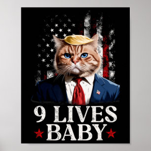 Kat Trump 9 Levens Door Trump 2024 Winst Overwinni Poster