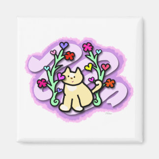 Kat Tuin Gevuld met Liefde en Kleur Magneet