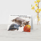KAT-, TURTLE- EN BASKETBALL-Vaderdag Kaart (Gele Bloem)