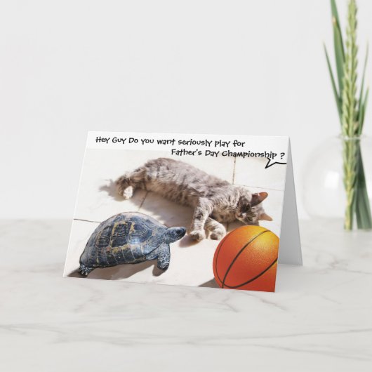 KAT-, TURTLE- EN BASKETBALL-Vaderdag Kaart (Voorkant)