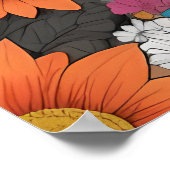 Kat tussen de bloemen poster (Hoek)