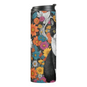 Kat tussen de bloemen thermosbeker (Gedraaid links)
