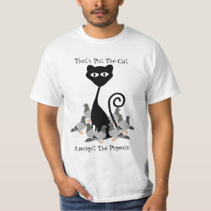 Kat tussen de duiven Funny T-shirt