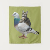 Kat tussen de duiven wandkleed (Voorkant)