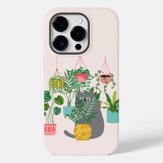 Kat Tussen Planten Grappig Case-Mate iPhone Case (Achterkant)