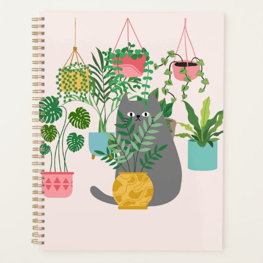 Kat Tussen Planten Grappig Planner (Voorkant)