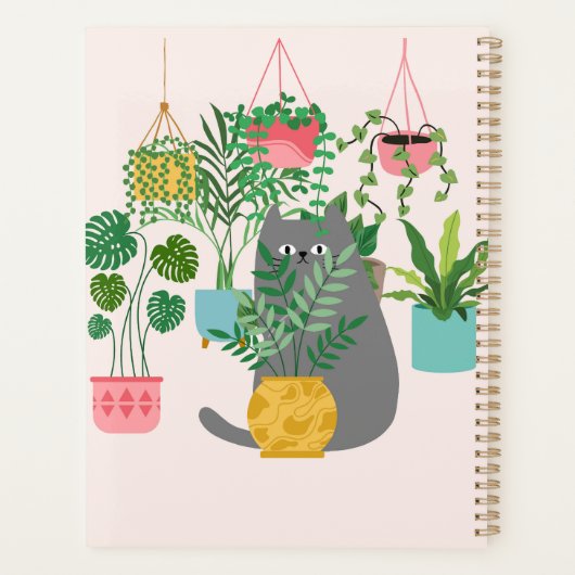 Kat Tussen Planten Grappig Planner (Achterkant)
