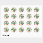 Kat Tussen Planten Grappig Ronde Sticker (Vel)