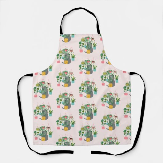 Kat Tussen Planten Grappig Schort (Voorkant)