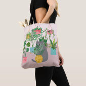 Kat Tussen Planten Grappig Tote Bag (Dichtbij)