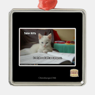 Kat Tutor Metalen Ornament