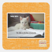 Kat Tutor Vierkante Sticker (Voorkant)