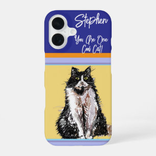 Kat Tuxedo Pastel Katten Vrouwen Pastel Kleuren iPhone 16 Hoesje