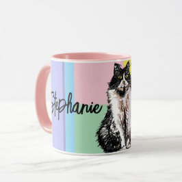 Kat Tuxedo Pastel Katten Vrouwen Pastel Kleuren Mok