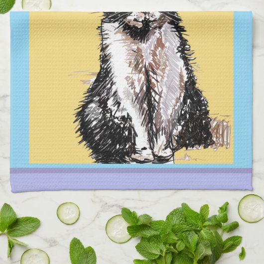 Kat Tuxedo Pastel Katten Vrouwen Pastel Kleuren Theedoek (Gevouwen)