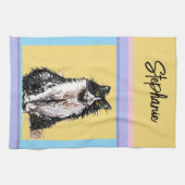 Kat Tuxedo Pastel Katten Vrouwen Pastel Kleuren Theedoek (Horizontaal)