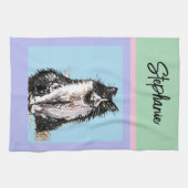 Kat Tuxedo Pastel Katten Vrouwen Pastel Kleuren Theedoek (Horizontaal)