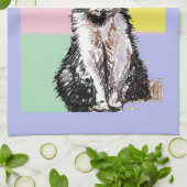 Kat Tuxedo Pastel Katten Vrouwen Pastel Kleuren Theedoek (Gevouwen)