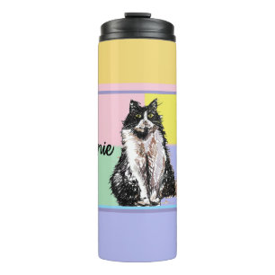 Kat Tuxedo Pastel Katten Vrouwen Pastel Kleuren Thermosbeker