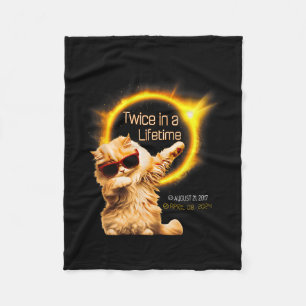Kat twee keer in levenslange zonsverduistering apr fleece deken