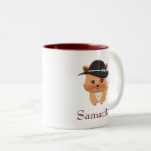  kat tweekleurige koffiemok (Voorkant rechts)