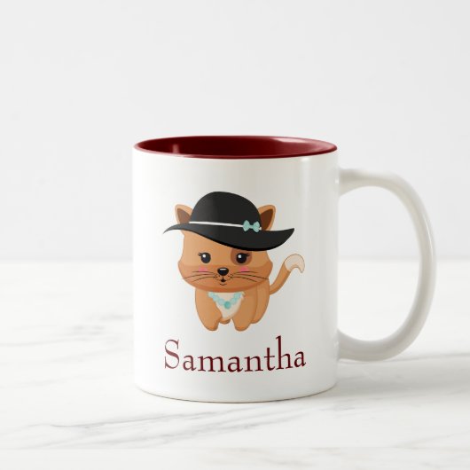  kat tweekleurige koffiemok (Rechts)