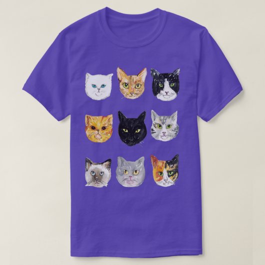 Kat-typen: gezichtsschilderingen t-shirt (Design voorkant)