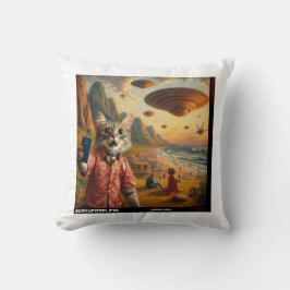 Kat UFO Selfie: Cadeau van het katje #06 Kussen