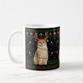 Kat Ugly Xmas Sweater Lighting Santa Cat Kerstmis Koffiemok (Links)