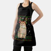 Kat Ugly Xmas Sweater Lighting Santa Cat Kerstmis Schort (Insitu)