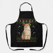 Kat Ugly Xmas Sweater Lighting Santa Cat Kerstmis Schort (Voorkant)