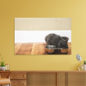 Kat uit de kom canvas afdruk (Insitu (Woonkamer))