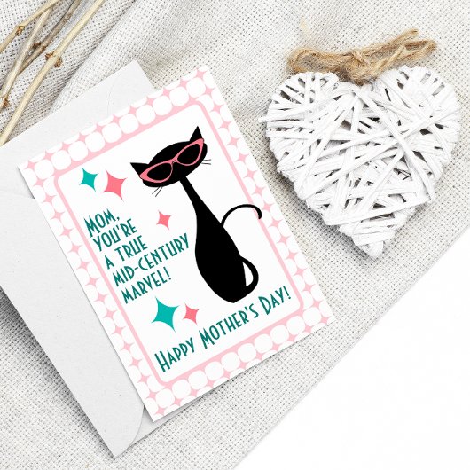 Kat uit de middeleeuwen, Happy Moederdag Feestdagenkaart