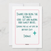 Kat uit de middeleeuwen, Happy Moederdag Feestdagenkaart (Achterkant)