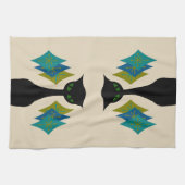 Kat uit de middeleeuwse moderne keukenhanddoek (Horizontaal)