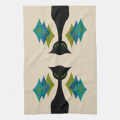 Kat uit de middeleeuwse moderne keukenhanddoek (Verticaal)