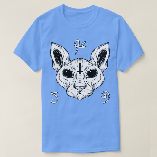 Kat uit Hell Baphomet Satanism Demonic Sphynx Cat T-shirt (Design voorkant)