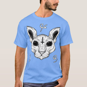 Kat uit Hell Baphomet Satanism Demonic Sphynx Cat T-shirt