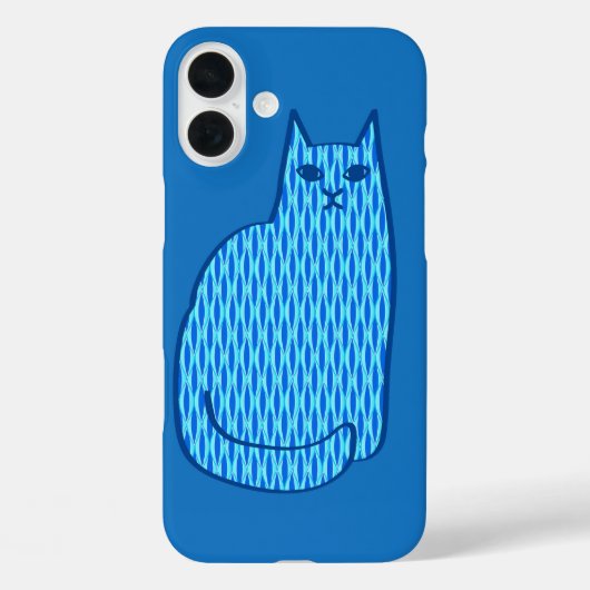 Kat uit het midden van de eeuw, kobalt en lichtbla Case-Mate iPhone case (Achterkant)