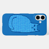 Kat uit het midden van de eeuw, kobalt en lichtbla Case-Mate iPhone case (Achterkant (horizontaal))