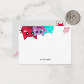 Kat uit vriendelijke mensen Dank je wel Kaart Notitiekaartje (Voorkant / Achterkant in situ)