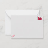 Kat uit vriendelijke mensen Dank je wel Kaart Notitiekaartje (Achterkant)